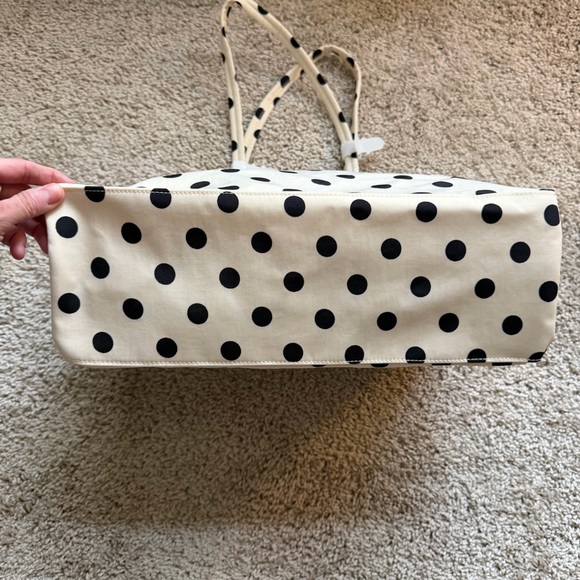BAGGU Cream Polka Dot - Medium Nylon Bowler Bag